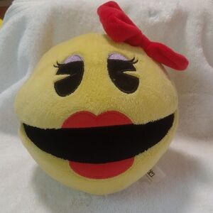 Retro Ms Pac Man Plush with Red Bow SS1